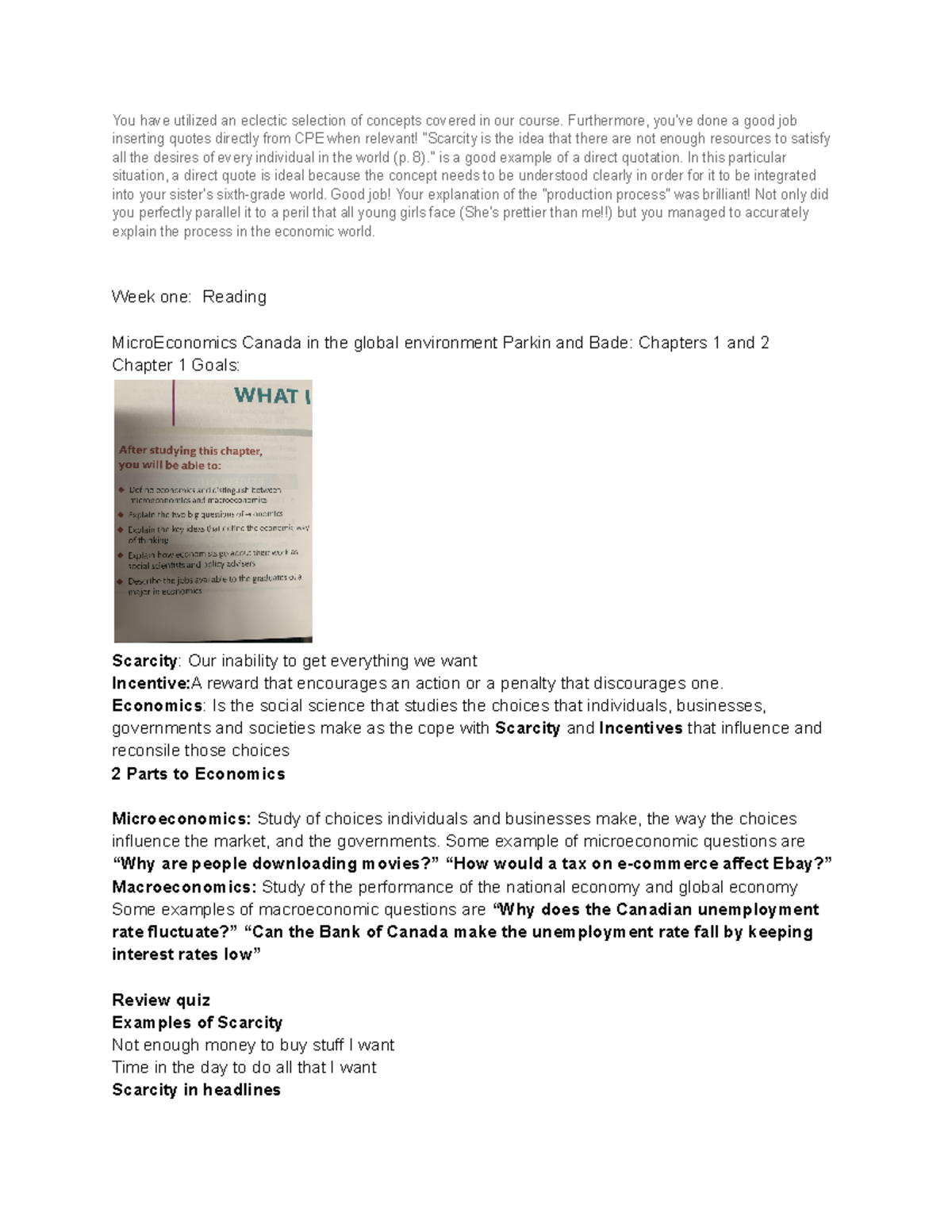 Econ 1050 - Comprehensive Overview of Chapters 1-5 Concepts - Studocu