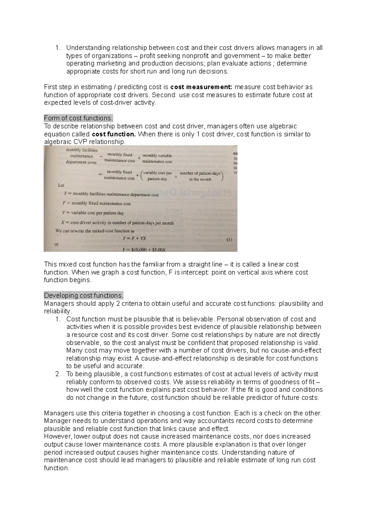 Cost Functions and Drivers Analysis: CH3 Insights and Applications ...