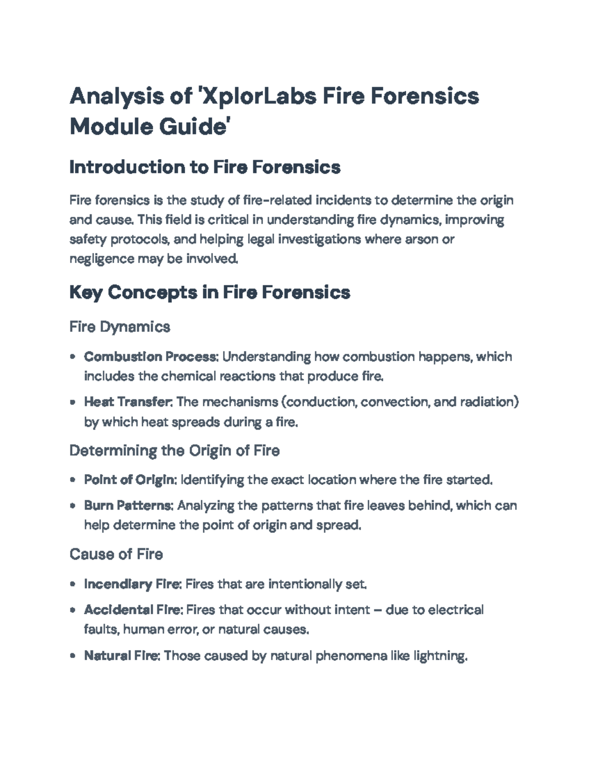 Fire Forensics: Understanding Dynamics, Investigation Techniques ...