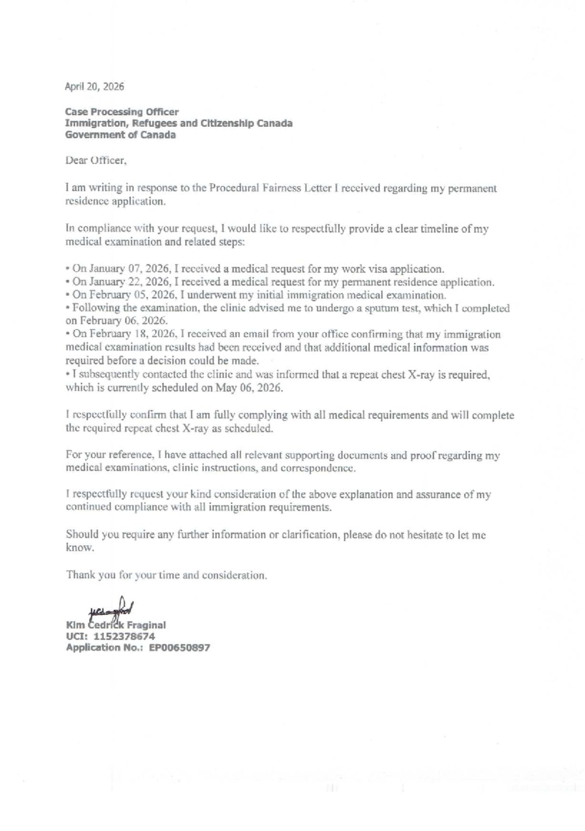 CCF04262026 - Response to Procedural Fairness Letter for PR Application ...