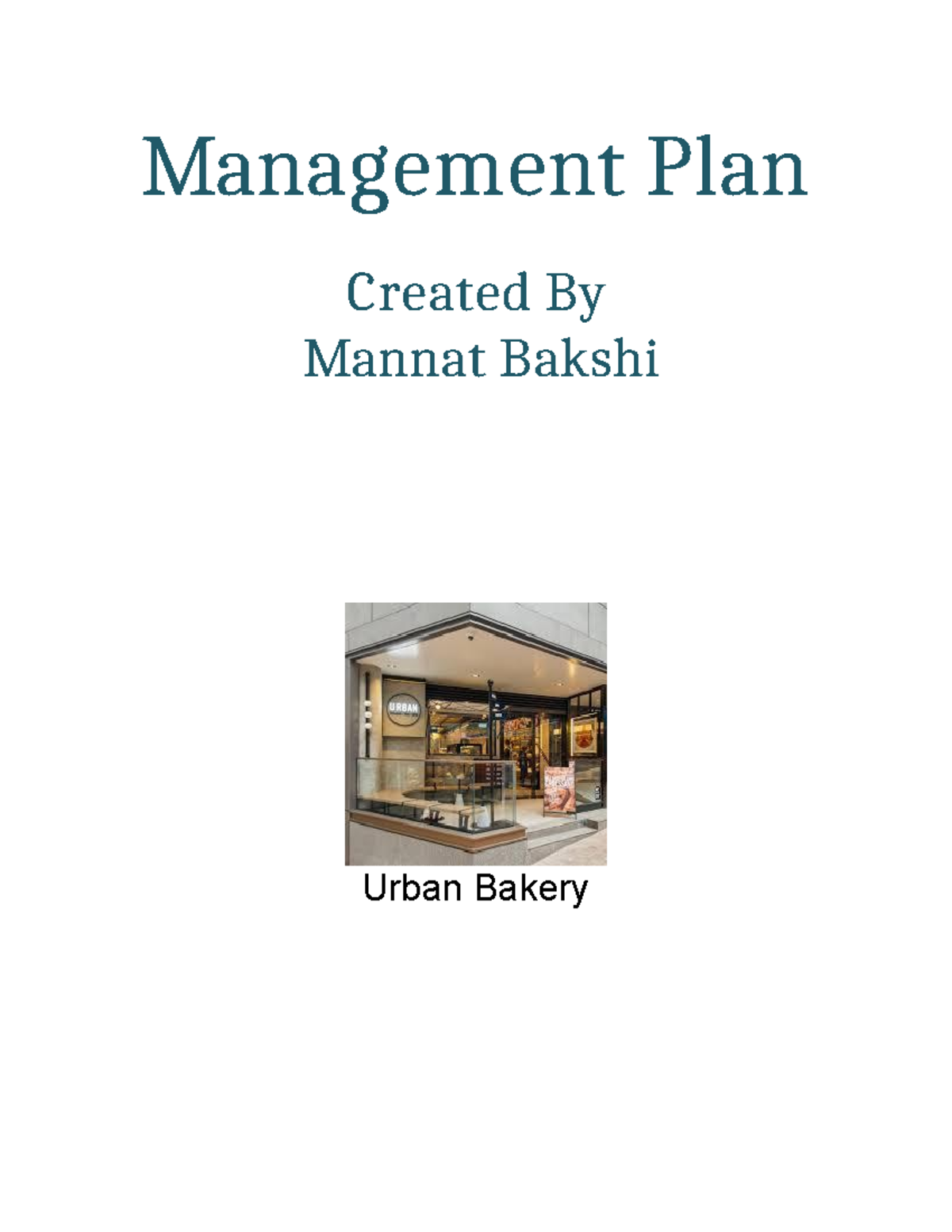 Urban Bakery Management Plan: Strategies for Growth and Success - Studocu