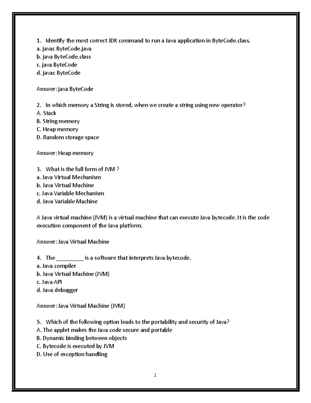 C.A.1 - Java 731 - CA - Identify the most correct JDK command to run a ...