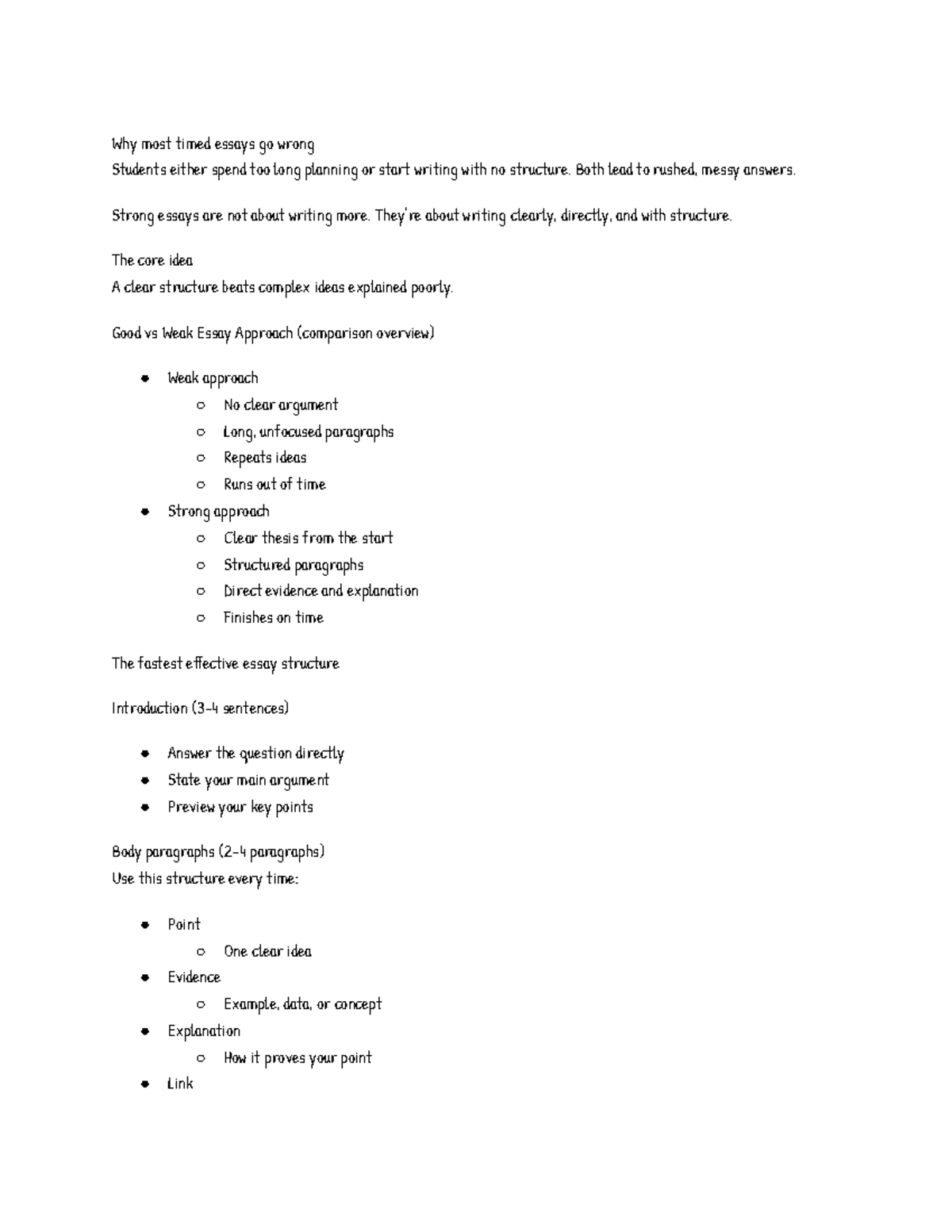 How to Write Good Essays in a Short Time: Tips & Structure Guide - Studocu