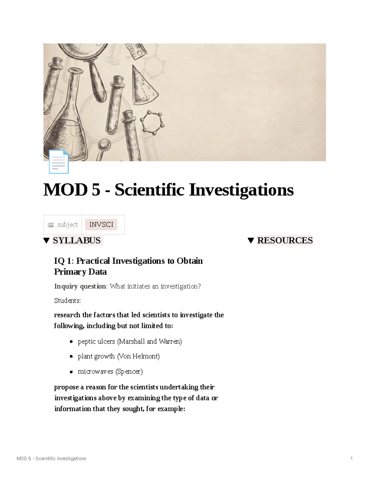 MOD 5 Scientific Investigations: Practical Insights and Methodologies ...