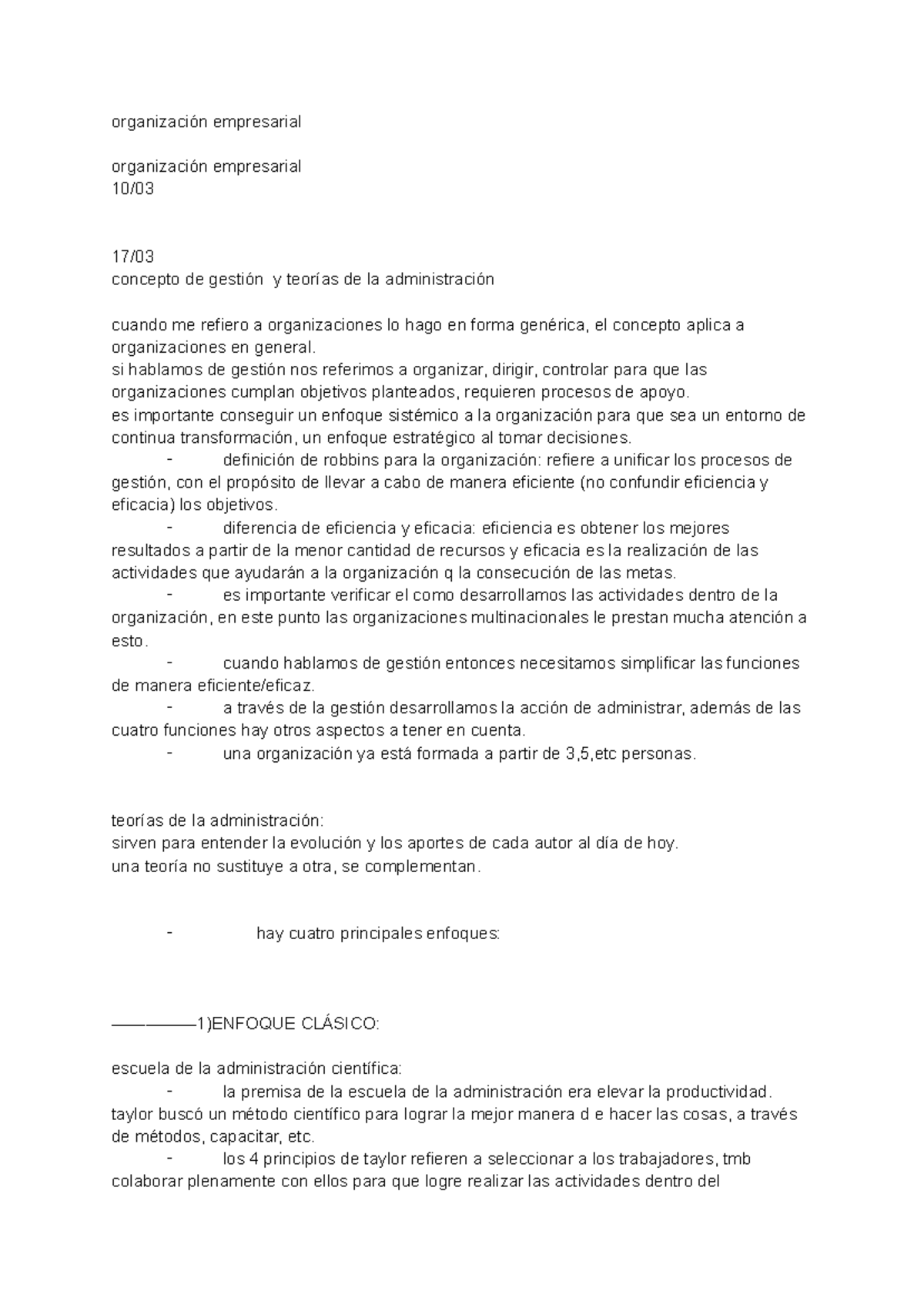 Organización Empresarial: Conceptos de Gestión y Teorías ...