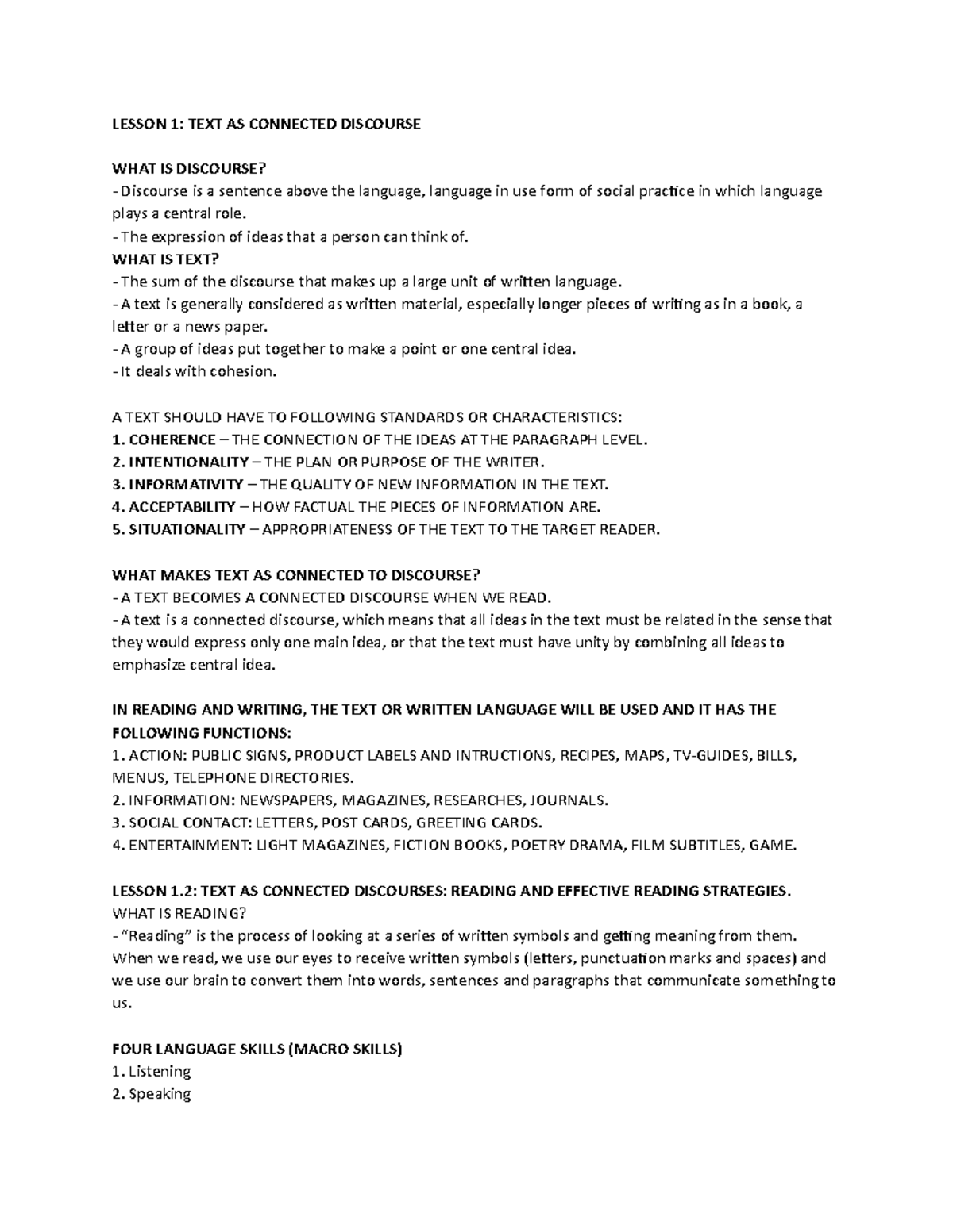 Reading and Writing Reviewer: Coherence & Effective Strategies - Studocu