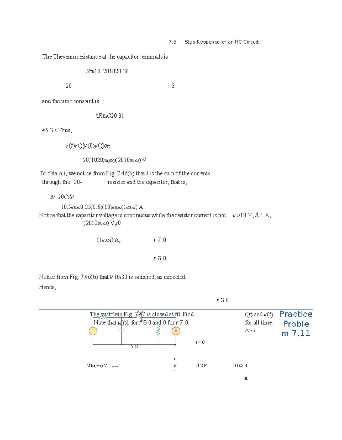 7.5 Step Response of RC and RL Circuits - Lecture Notes (Course 310 ...