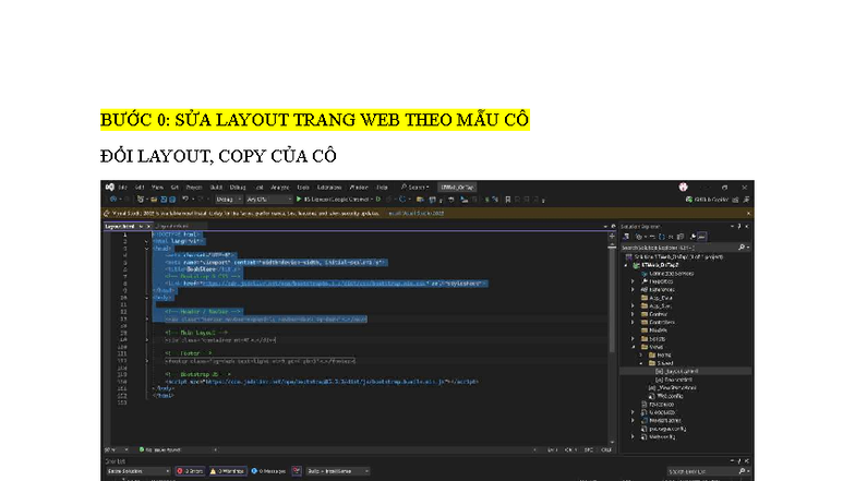 Bài Giải LTWeb: Hướng Dẫn Sửa Layout và Tạo ActionResult - Studocu