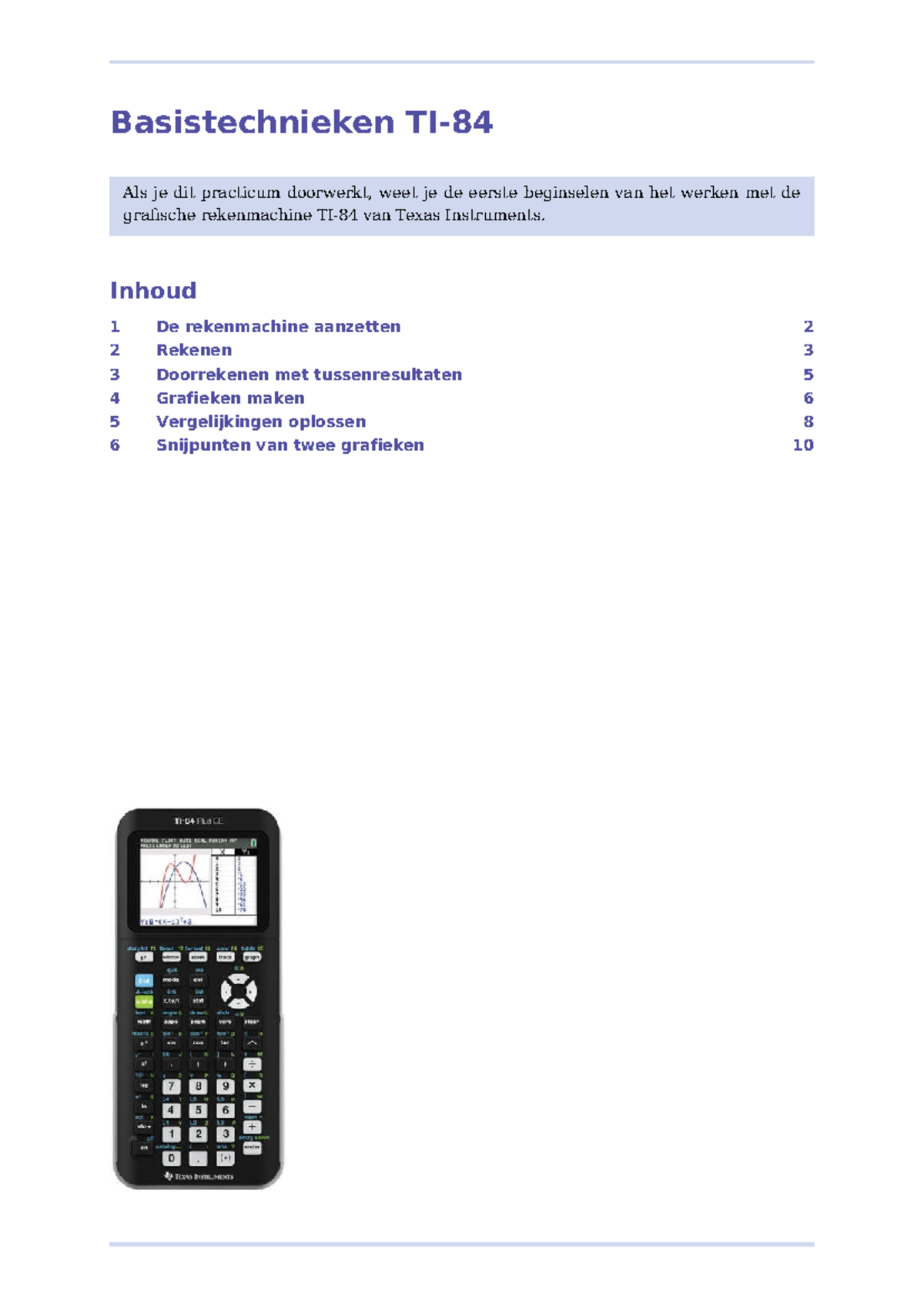 TI84 Basistechnieken: Handige Gids voor de TI-84 Rekenmachine - Studeersnel