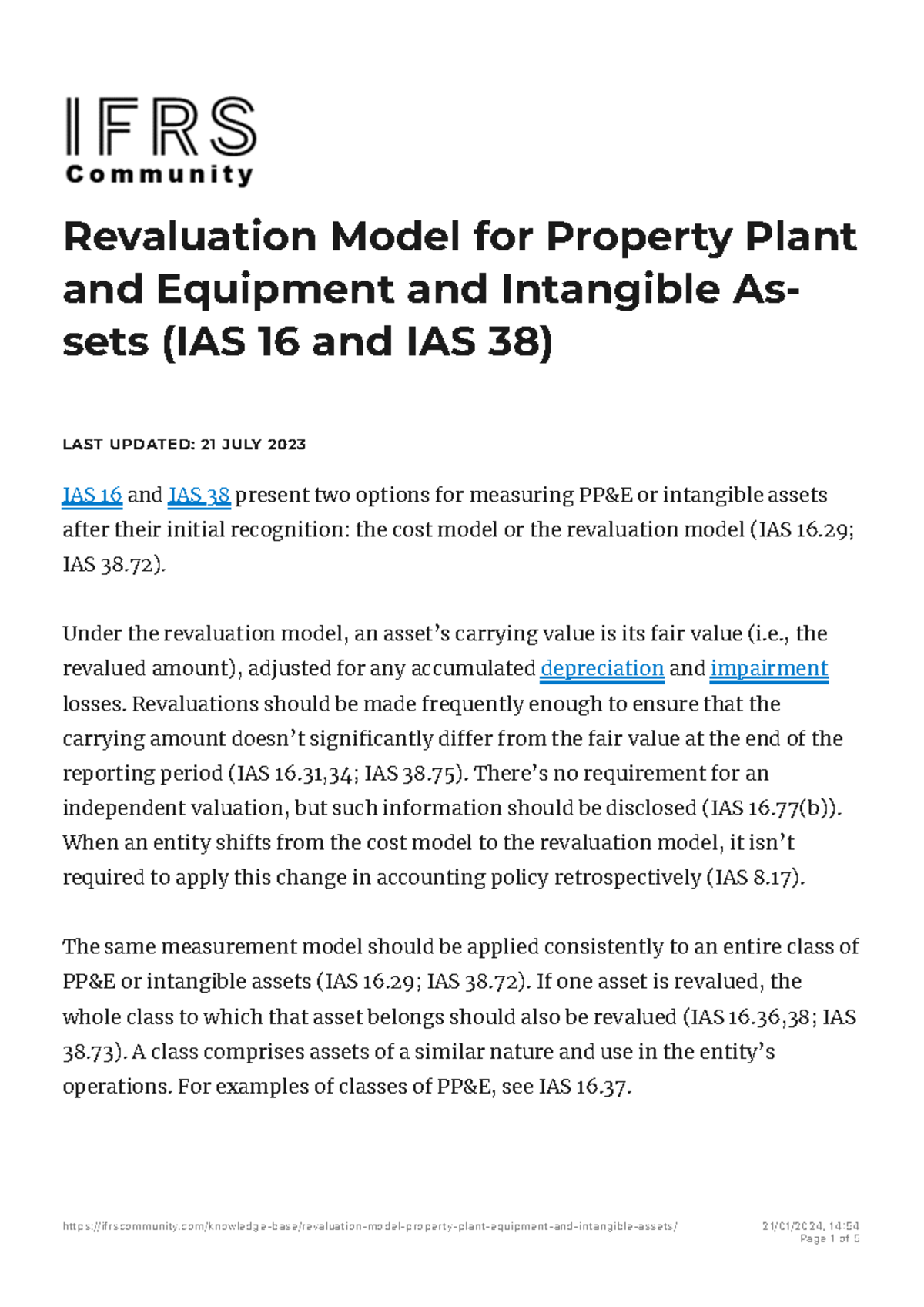 Revaluation Model for PP&E and Intangible Assets - IAS 16 & 38 Guide ...