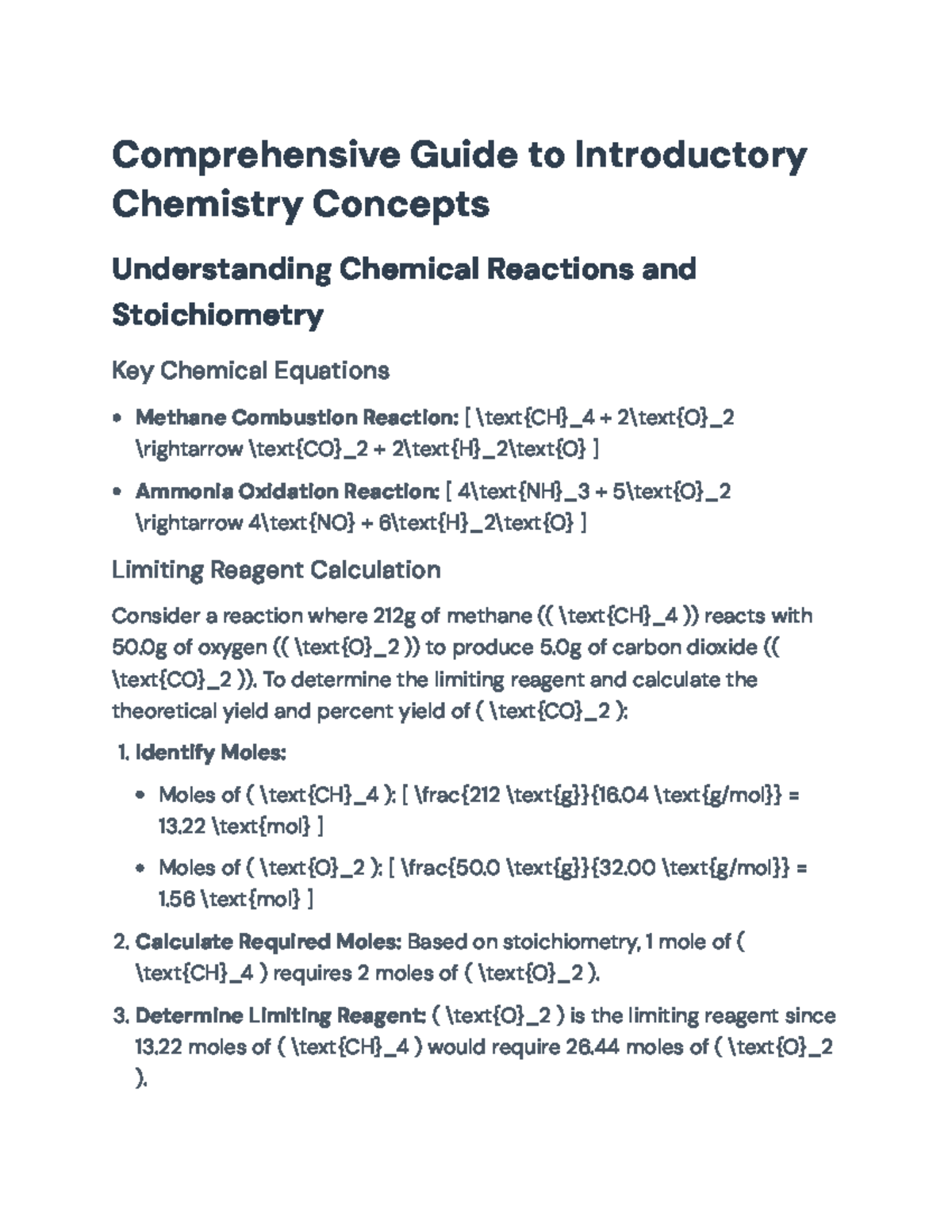 Comprehensive Chemistry Concepts Guide for CHEM 101 Final Exam Prep ...