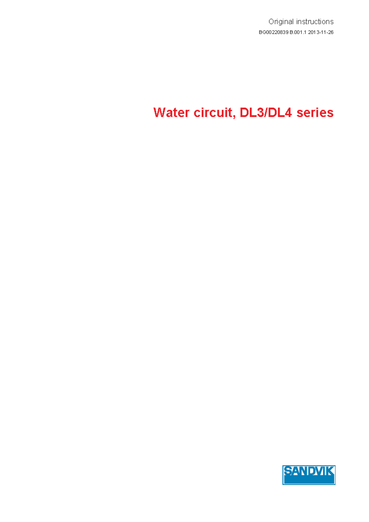 BG00220839 B.001.1 Water Circuit Series: Operation & Maintenance Guide ...