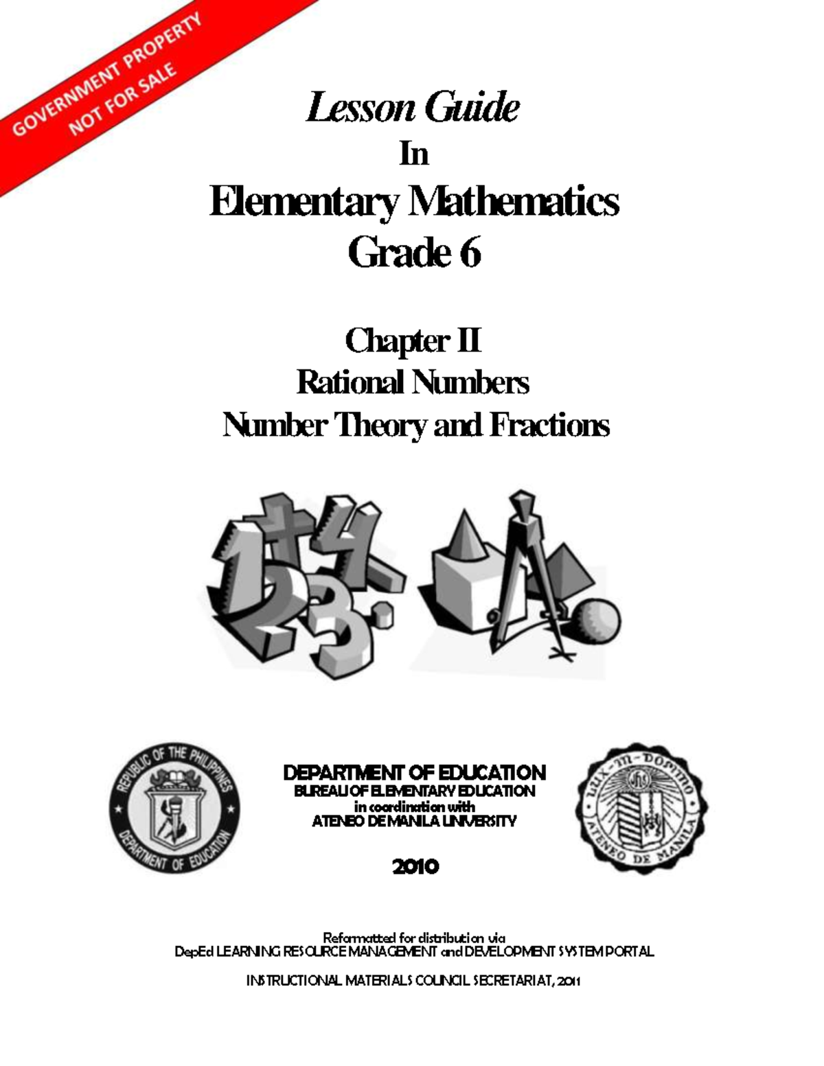 Grade 6 Elementary Math Lesson Guides: Rational Numbers & GCF - Studocu