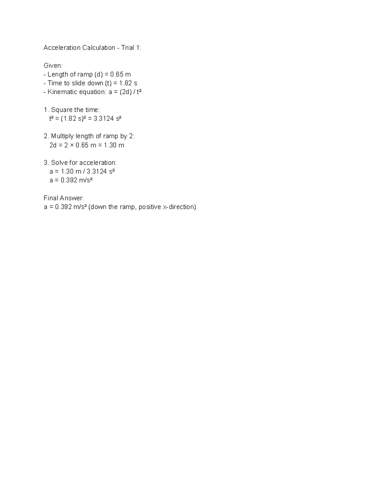 1 Calculation - PHYSICS 1A03 - Studocu
