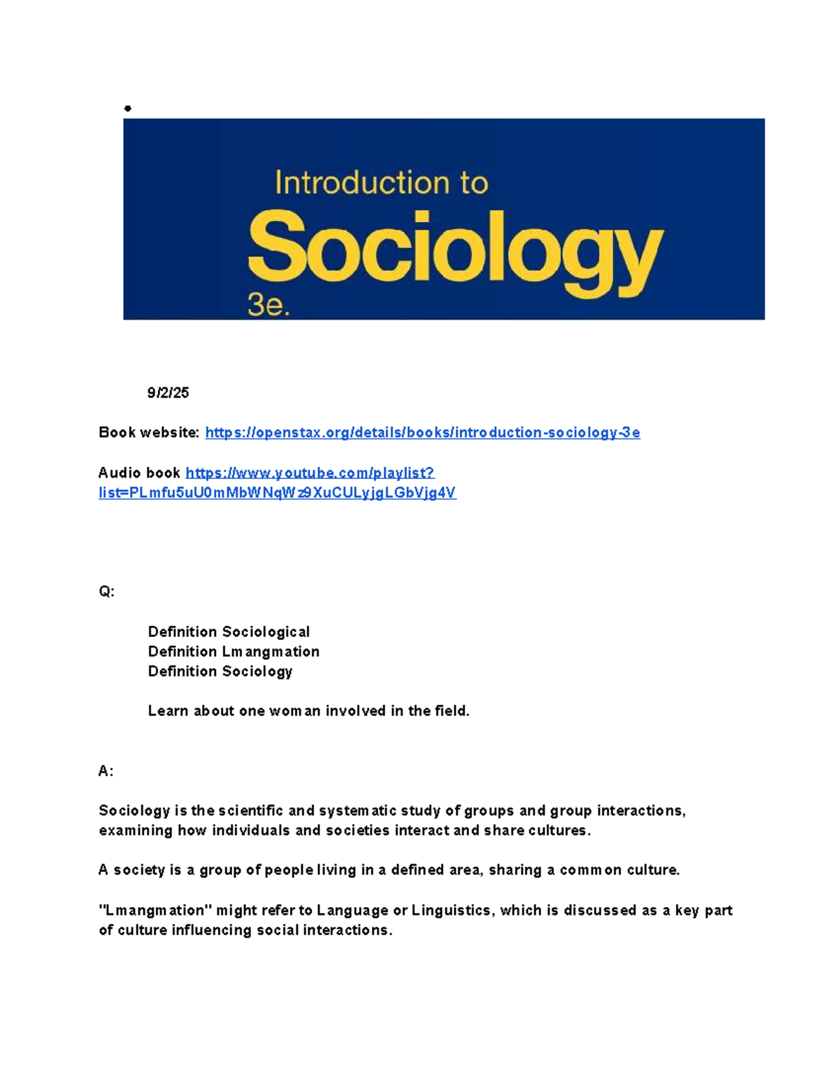 Introduction to Sociology: Key Concepts & Research Methods Study Notes ...