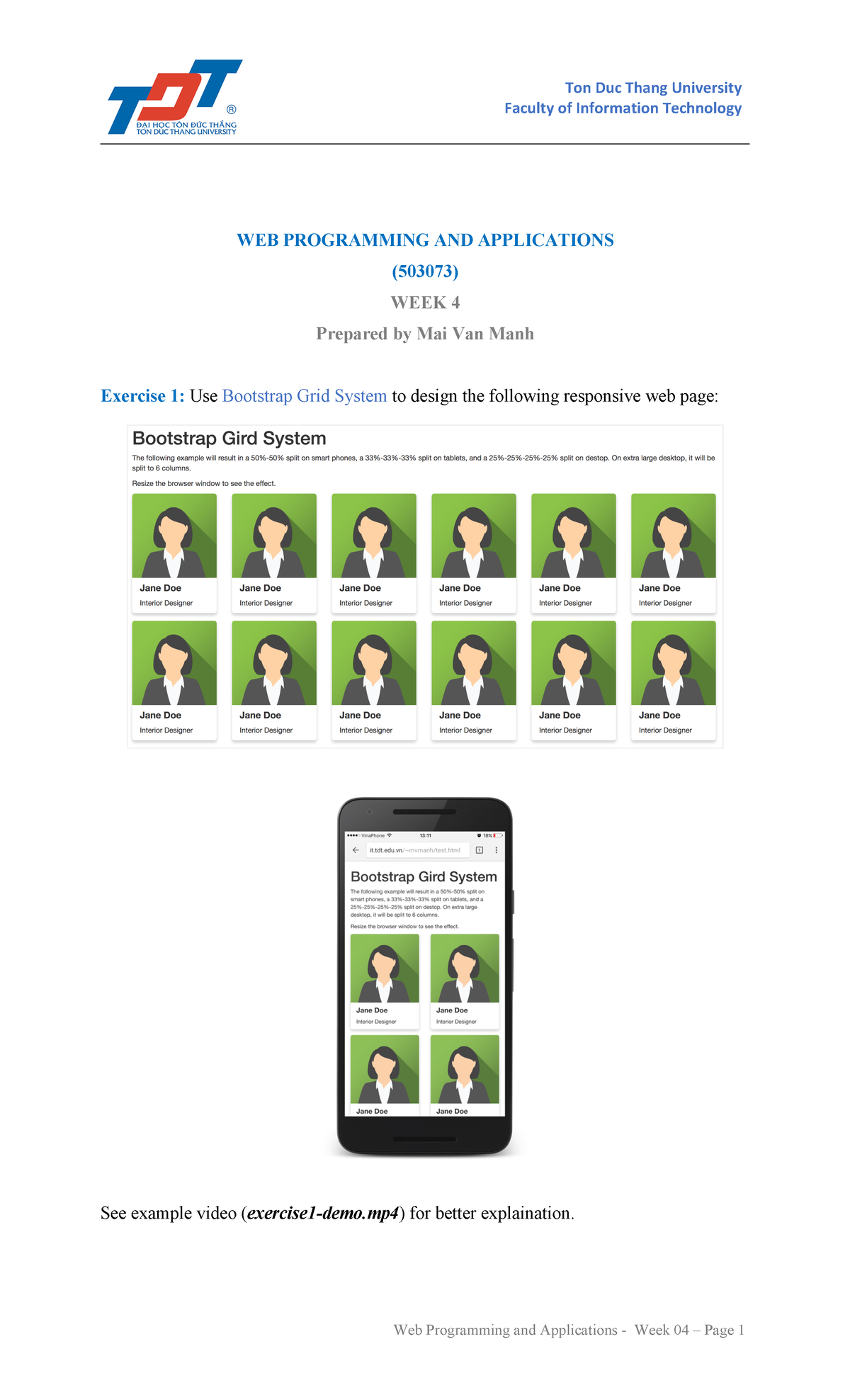 Lab04 - Faculty of Information Technology WEB PROGRAMMING AND ...