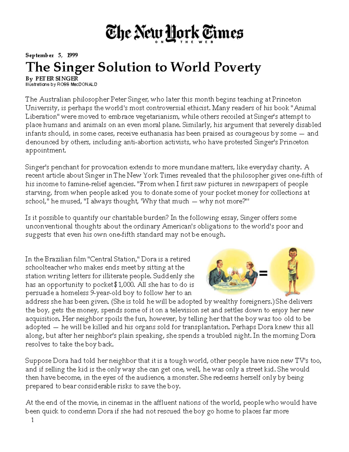 SCO101 Final Exam Review: The Singer Solution to World Poverty - Studocu