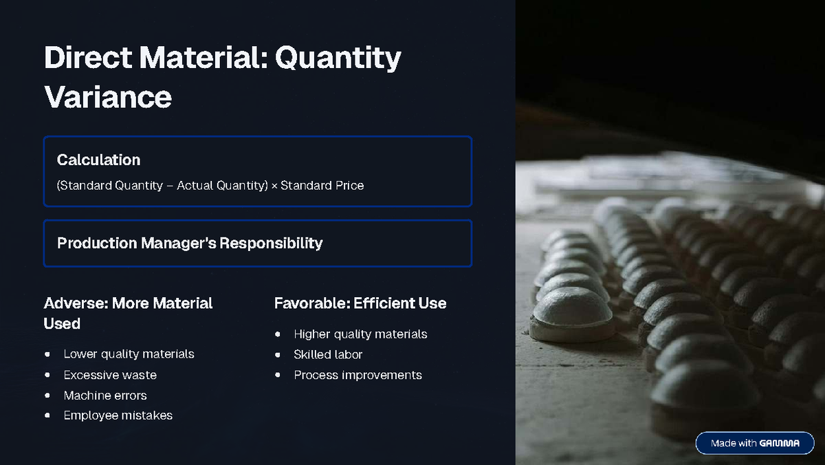 Direct Material Quantity Variance - Kế toán tài chính - Direct Material ...