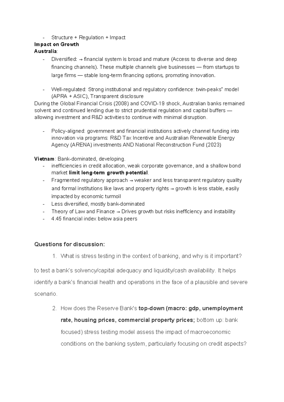 APPlied Fin Notes: Structure Regulation & Growth Impact in Aus & VN ...
