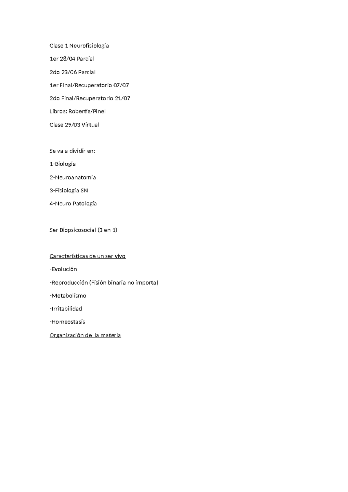 Clase 1 Neurofisiología: 1er y 2do Parcial Resumen - Studocu
