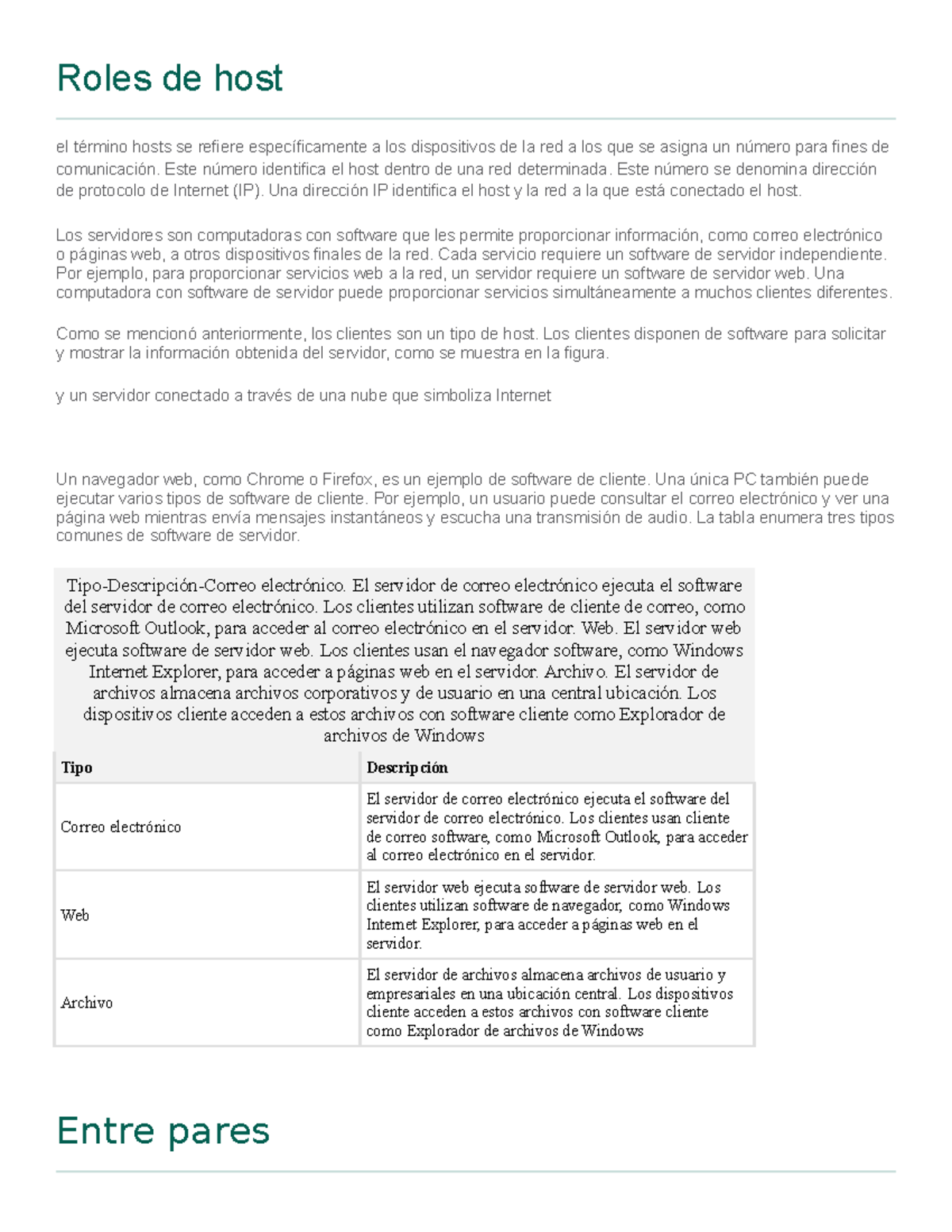Roles de Host y Dispositivos en Redes - YA - Studocu