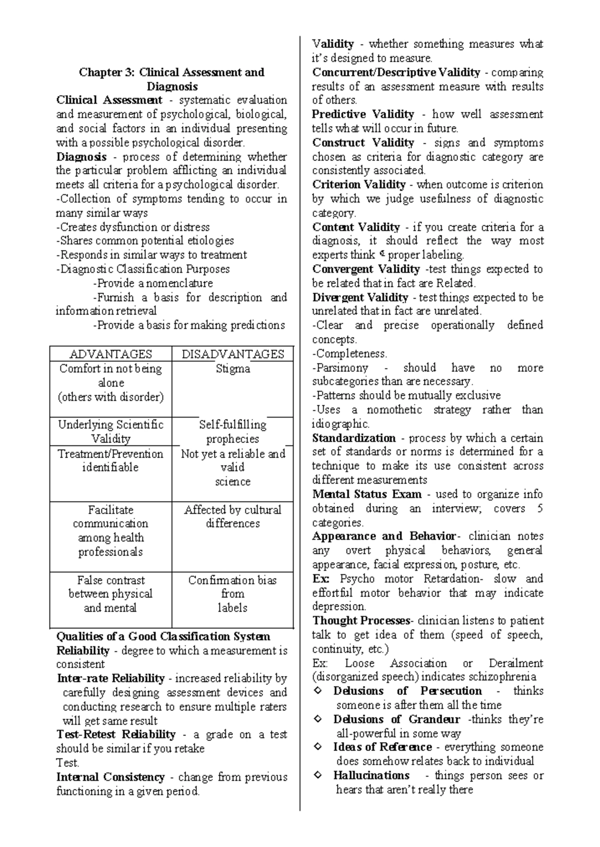 Chapter 3 - Clinical Assessment & Diagnosis (Psychology) - Studocu