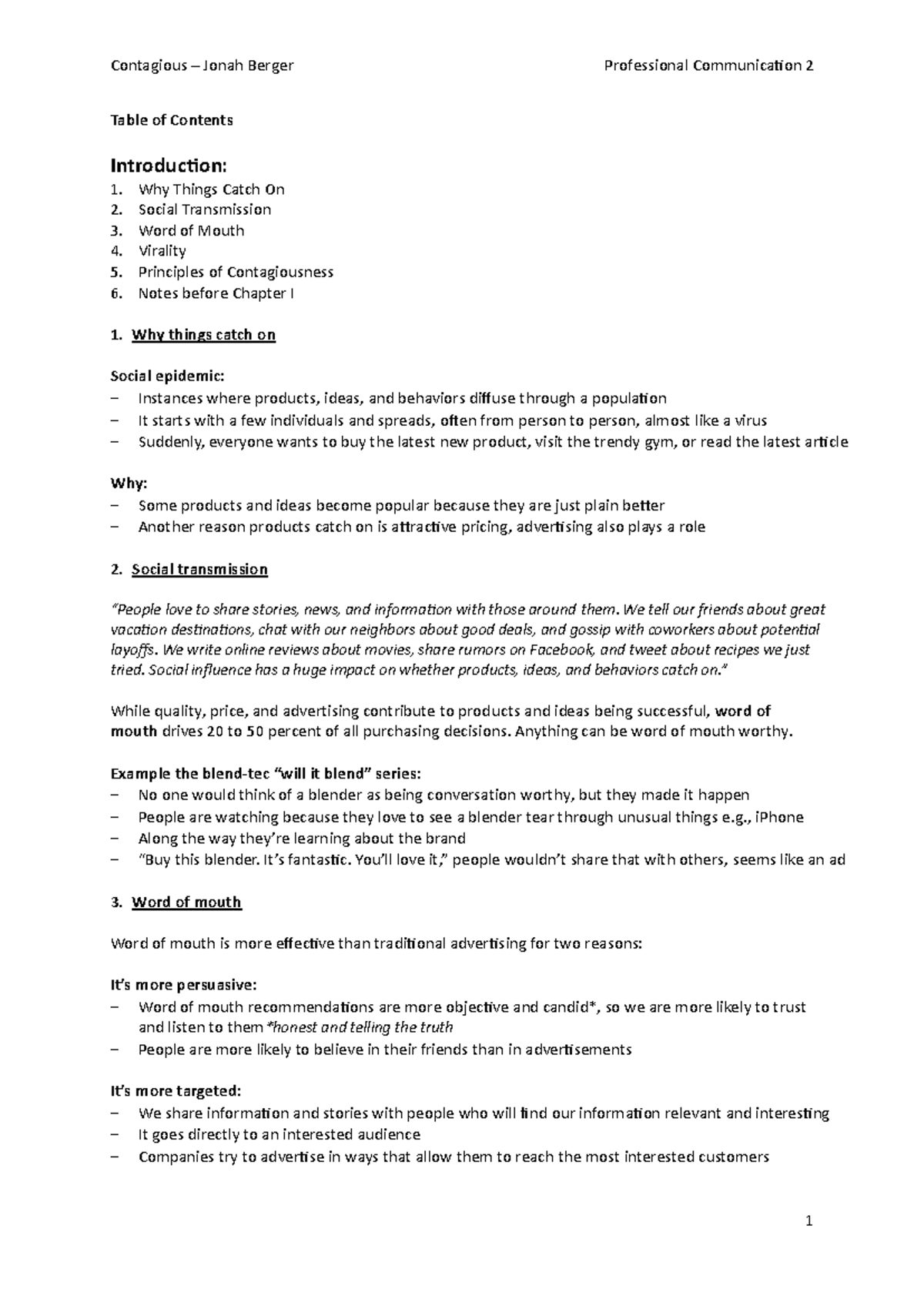 Contagious Summary for PC 101: Insights on Virality and Social ...