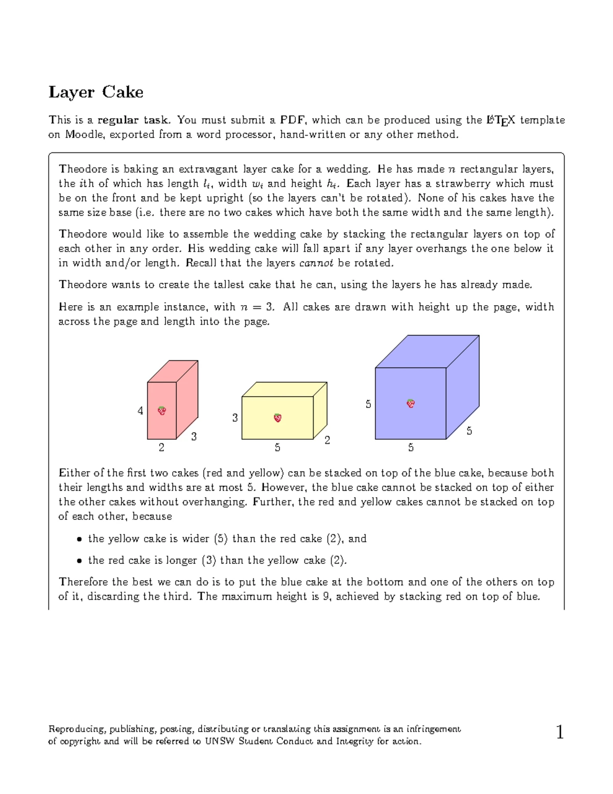 COMP3121 Weekly Tutorial on Stacking Algorithms and Configurations ...