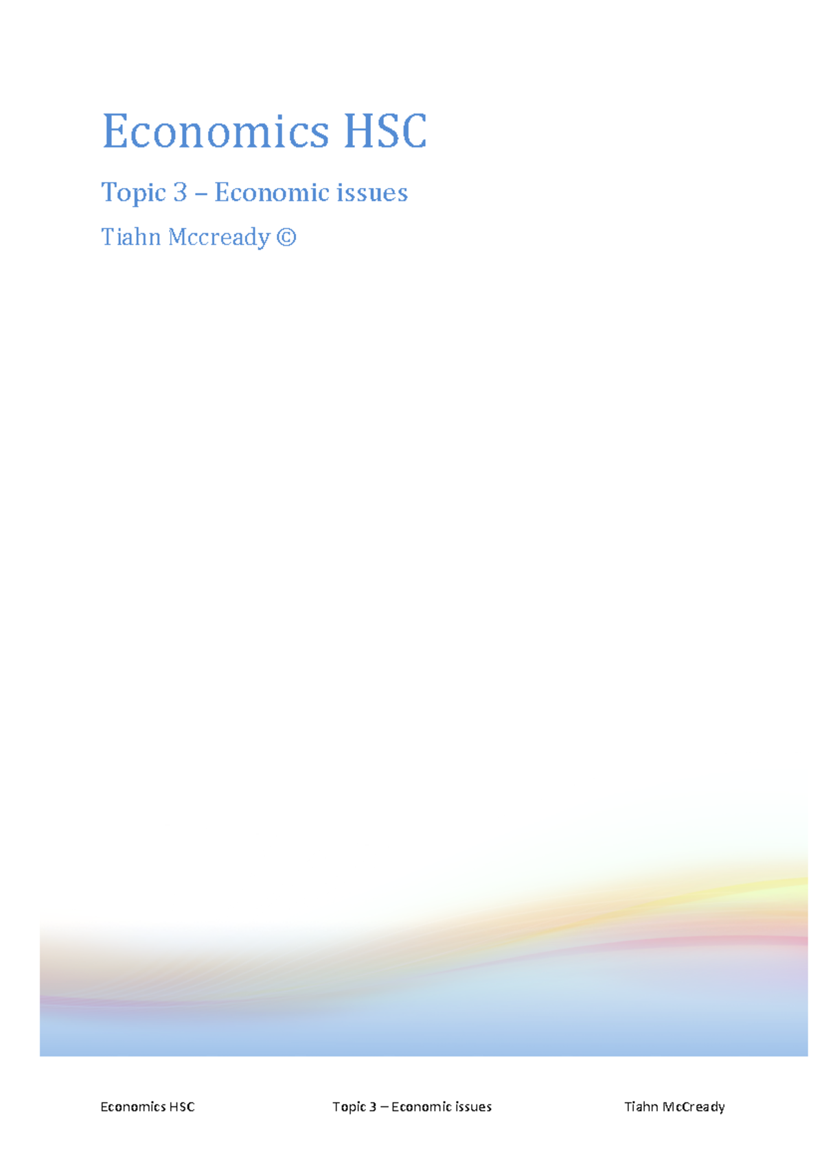 HSC Economics Topic 3 Summary: Key Economic Issues and Growth Factors ...