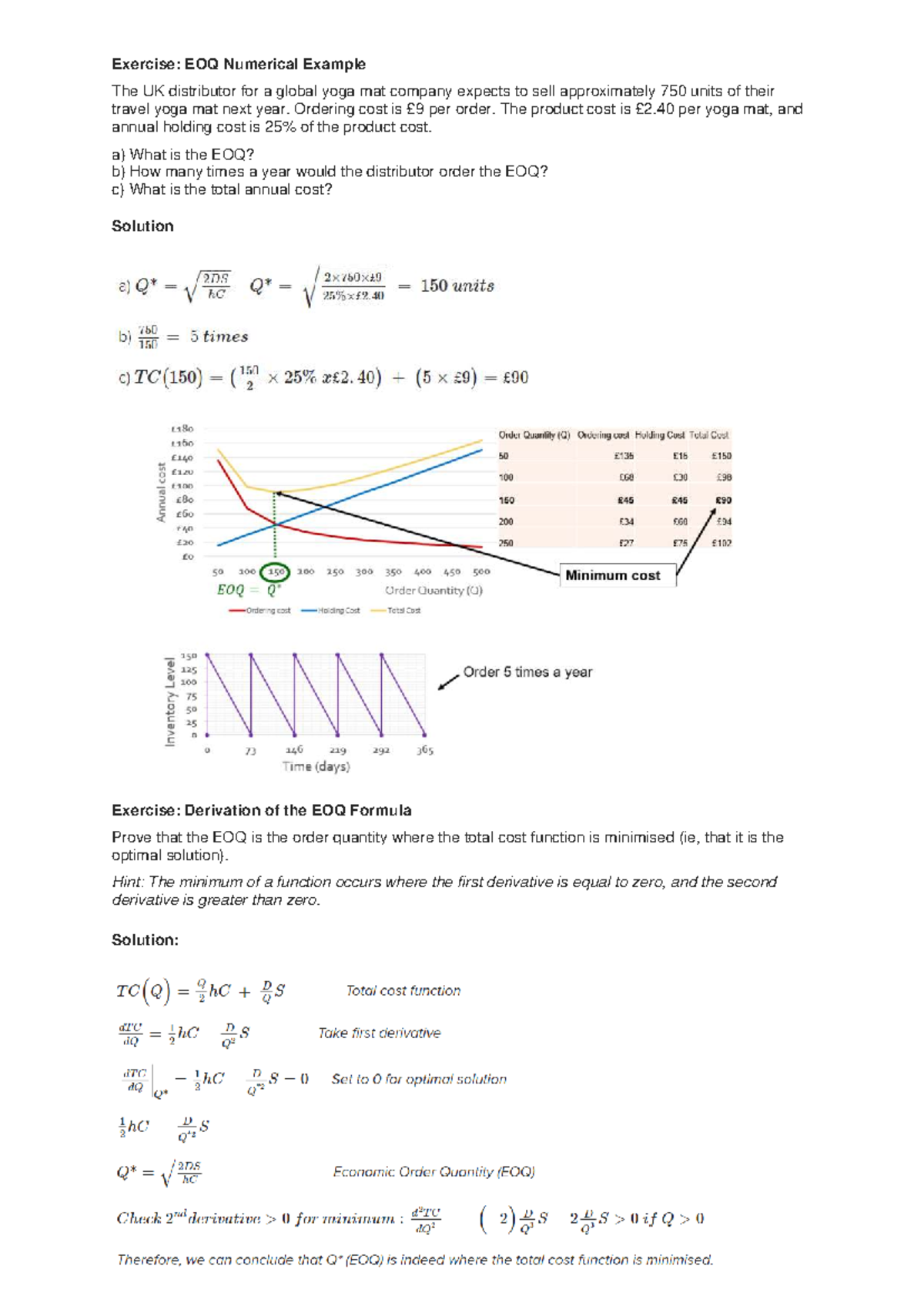 Exercise: EOQ Numerical Example & Insights for Supply Chain Management ...