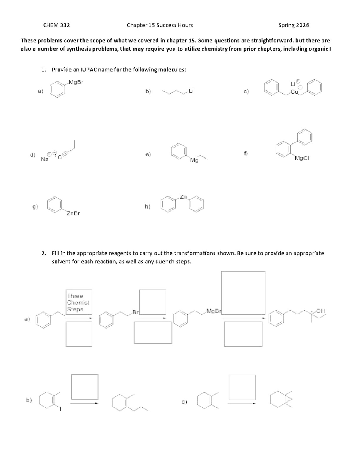 CHEM 332 Chapter 15 Final Exam Success Guide Spring 2026 - Studocu