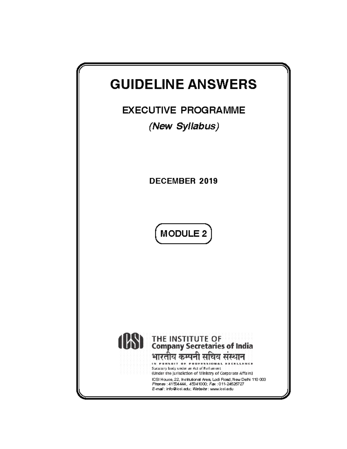 EP Module 2 Guideline Answers - December 2019 (New Syllabus) - Studocu
