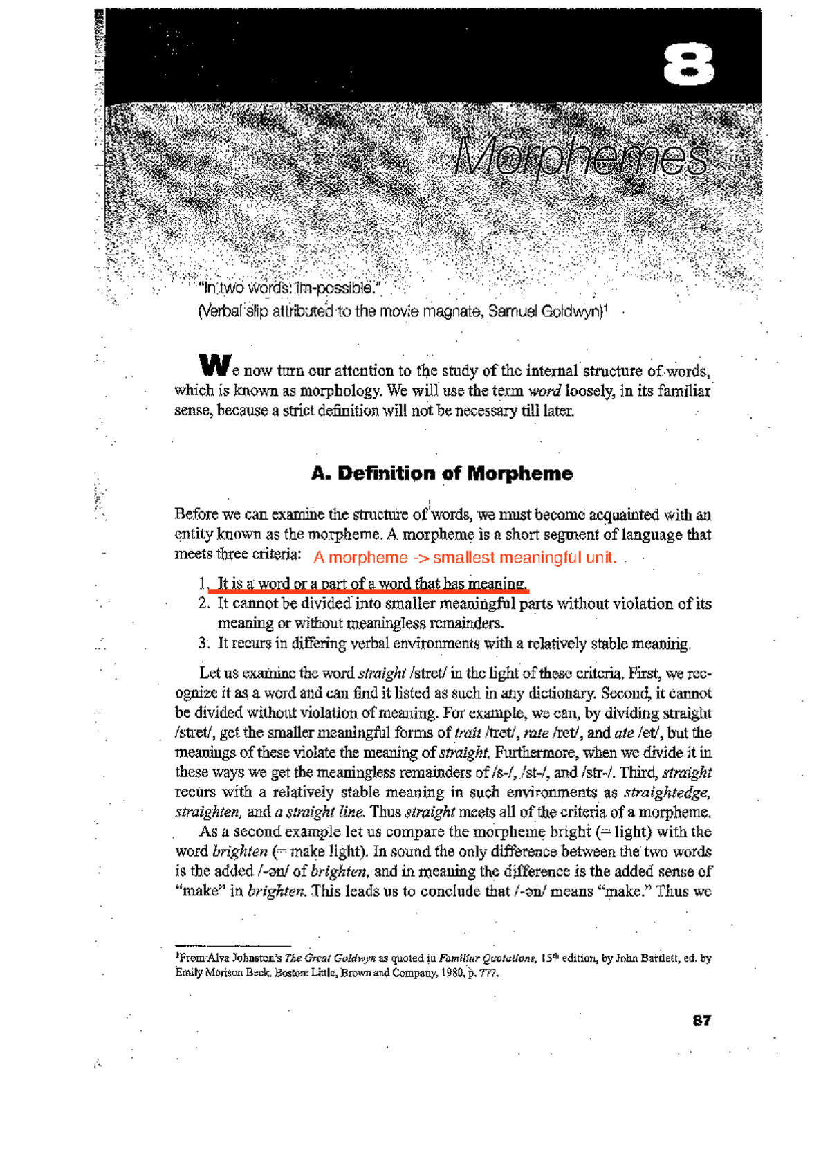 Morphology - Practice on Morphemes and Word Structure Analysis - Studocu