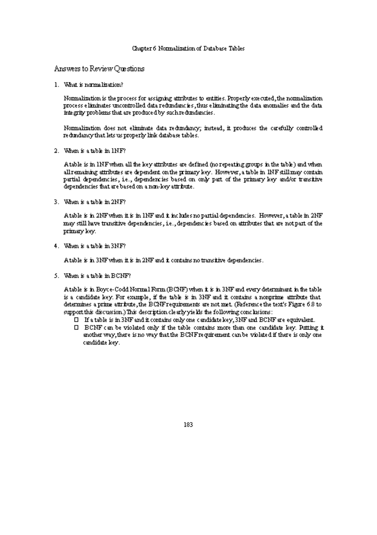 Chapter 6 Solutions on Normalization Concepts and Dependency Types ...