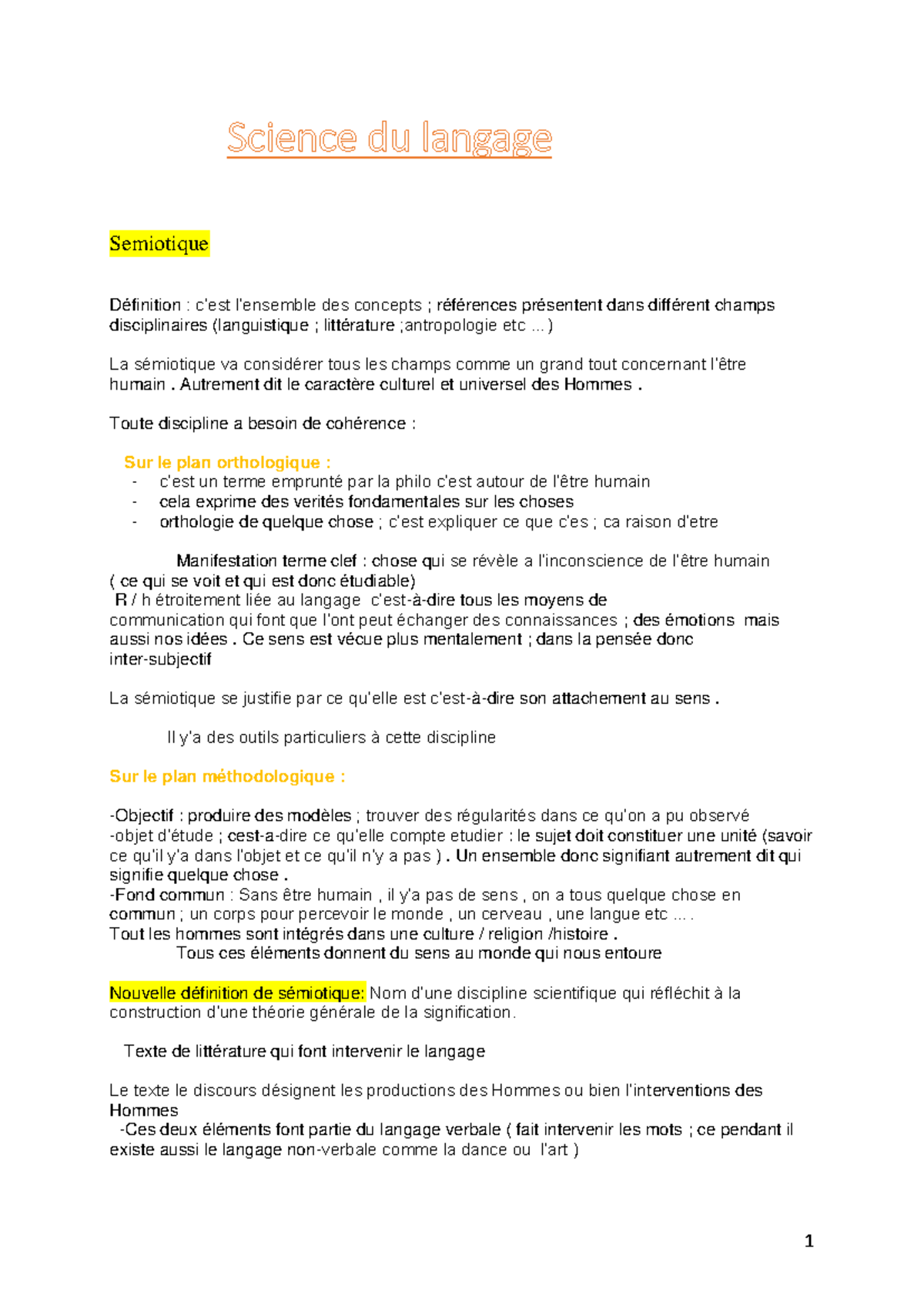 SDL- Sémiotique - Semiotique Définition : c’est l’ensemble des concepts ...
