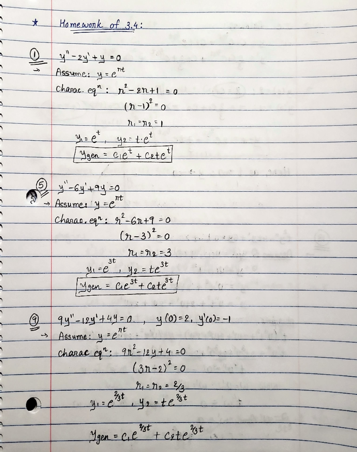 MATH 222 Homework 3.4 Solutions and Derivations - Studocu