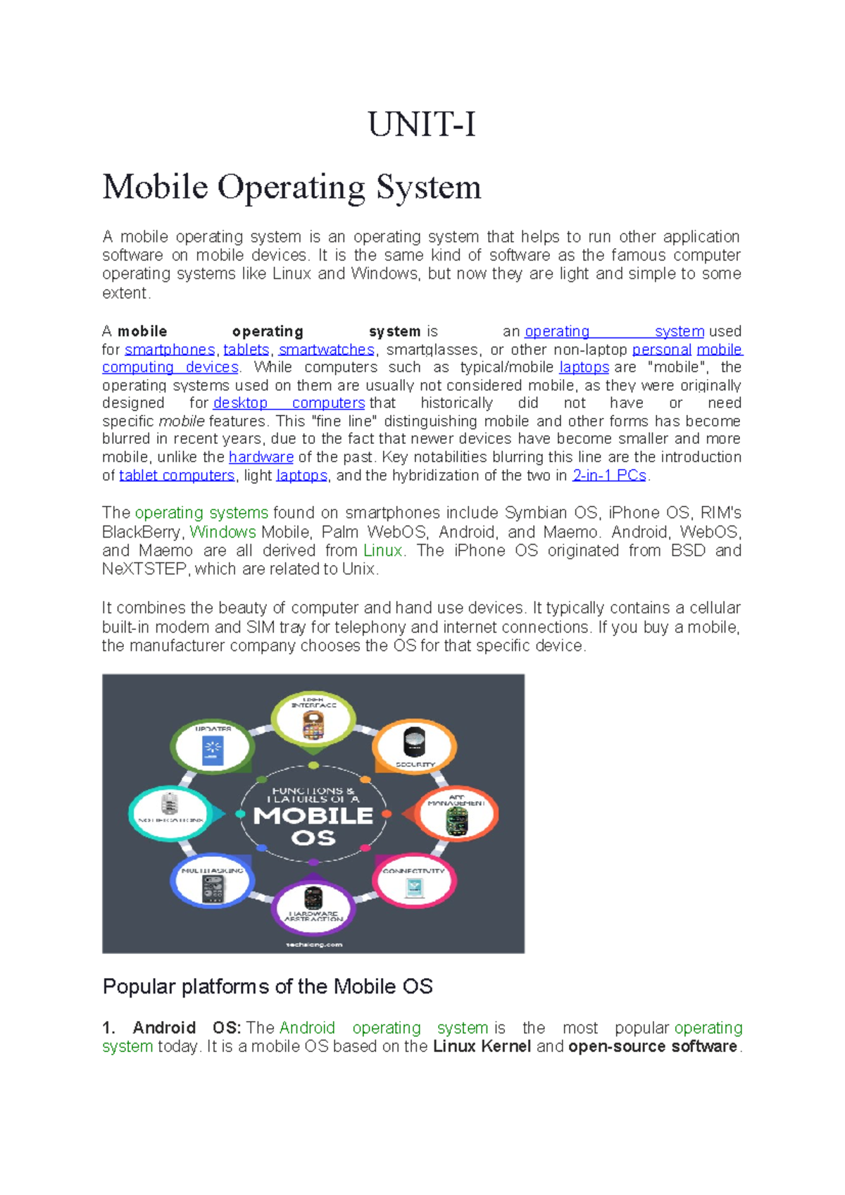 Mobile Operating Systems Overview: Popular Platforms & Features - Studocu