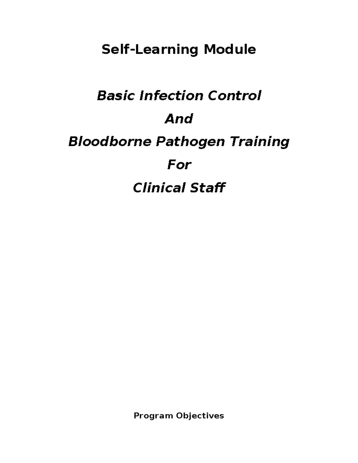 Infection Control-6-2 1 - Self-Learning Module Basic Infection Control ...