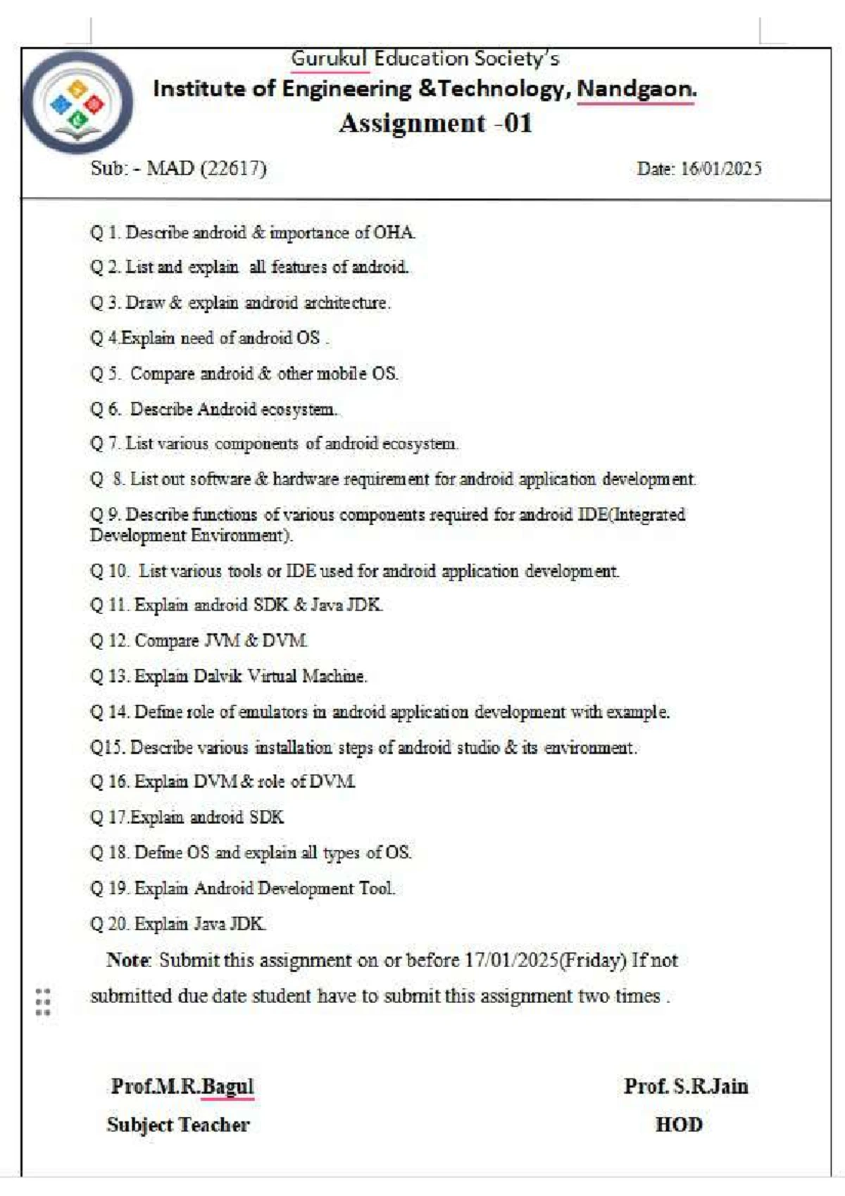 MAD 23 Short Answer Guide: Android Development Concepts and Tools - Studocu