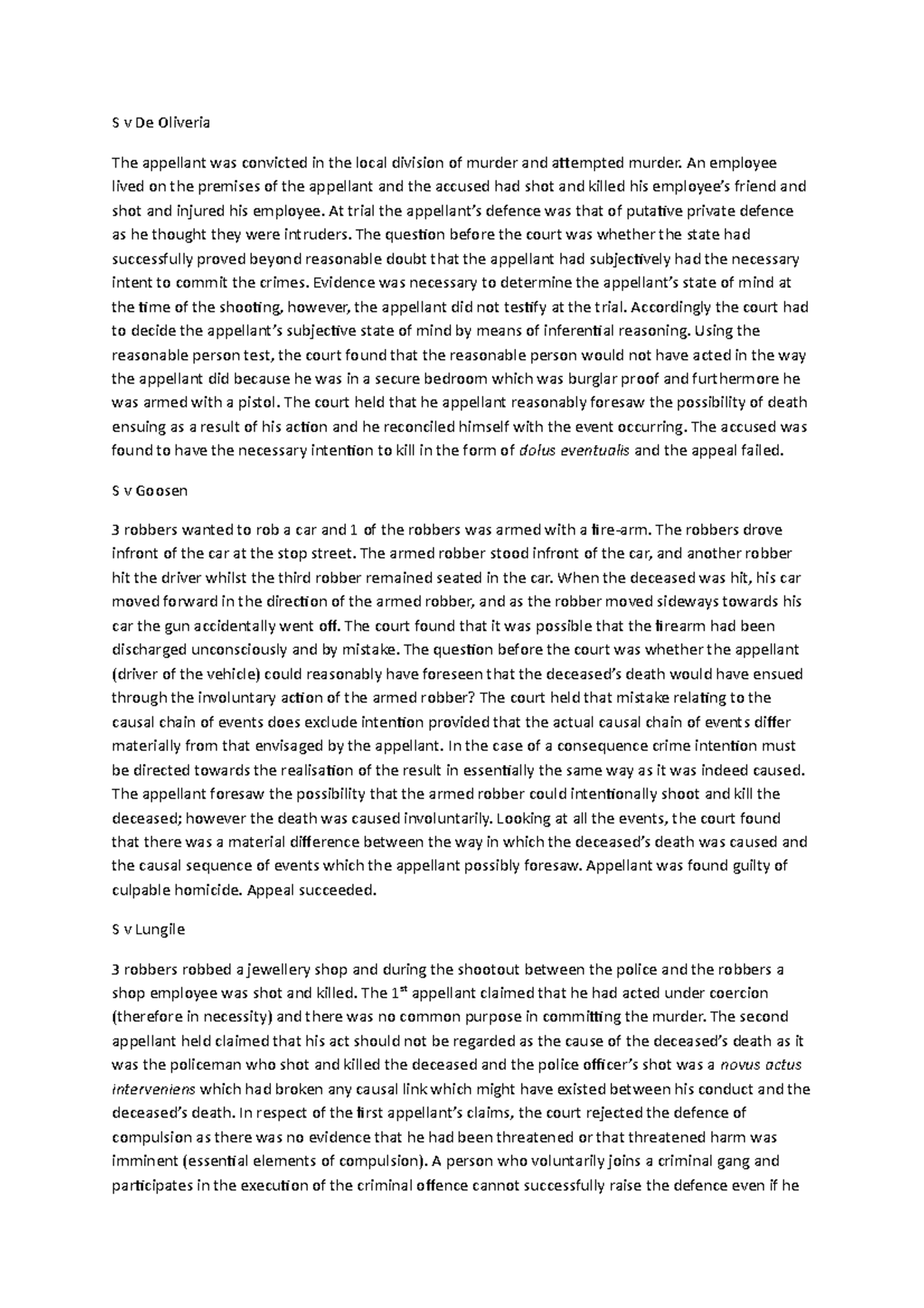 Criminal Law Summary II: Key Case Analyses and Legal Principles - Studocu