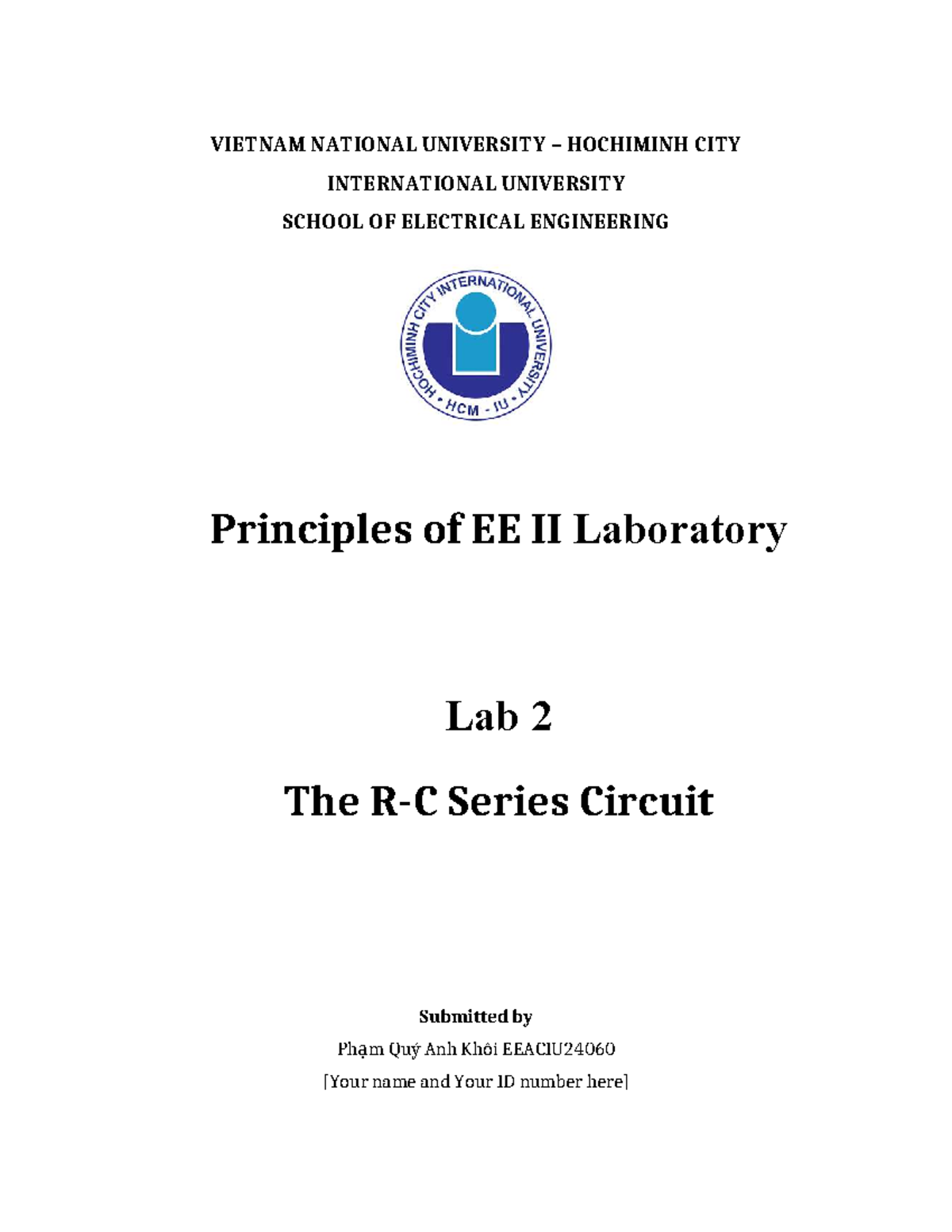 EEACIU24060 Lab 2 Report: Series Circuit Analysis and Waveform Sketches ...