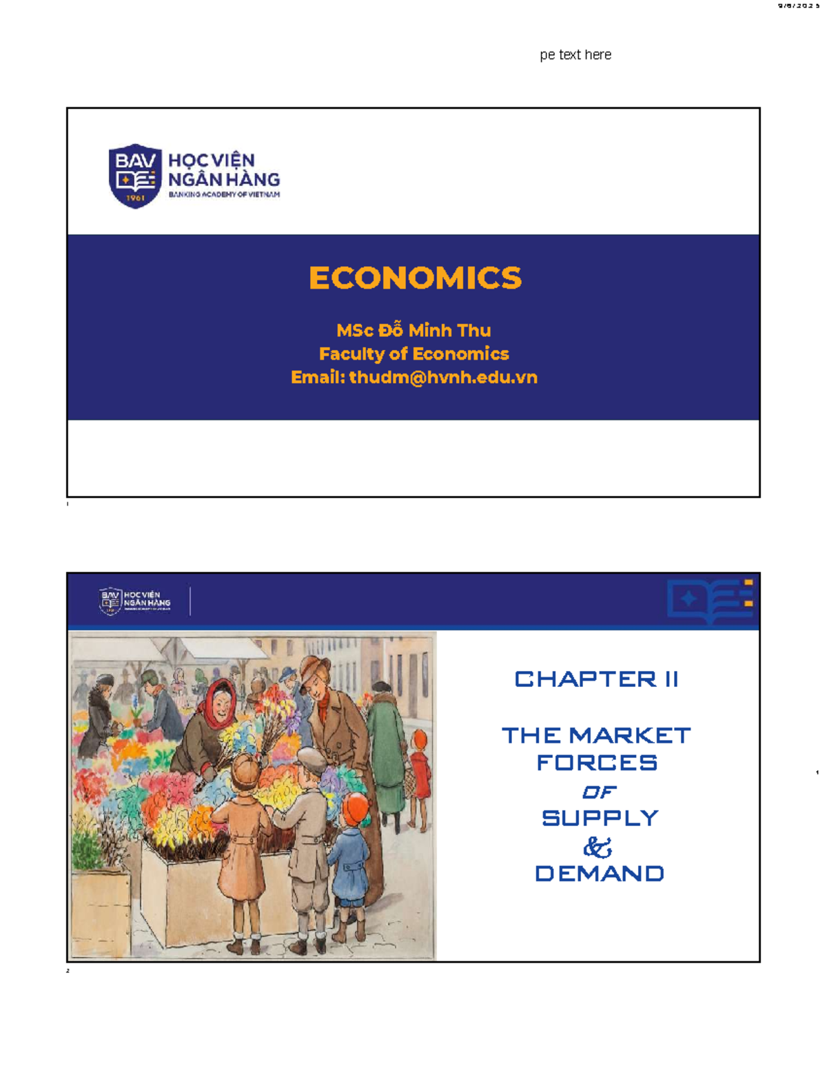 ECONOMICS MSc: Chapter 2 - Market Forces of Supply and Demand - Studocu