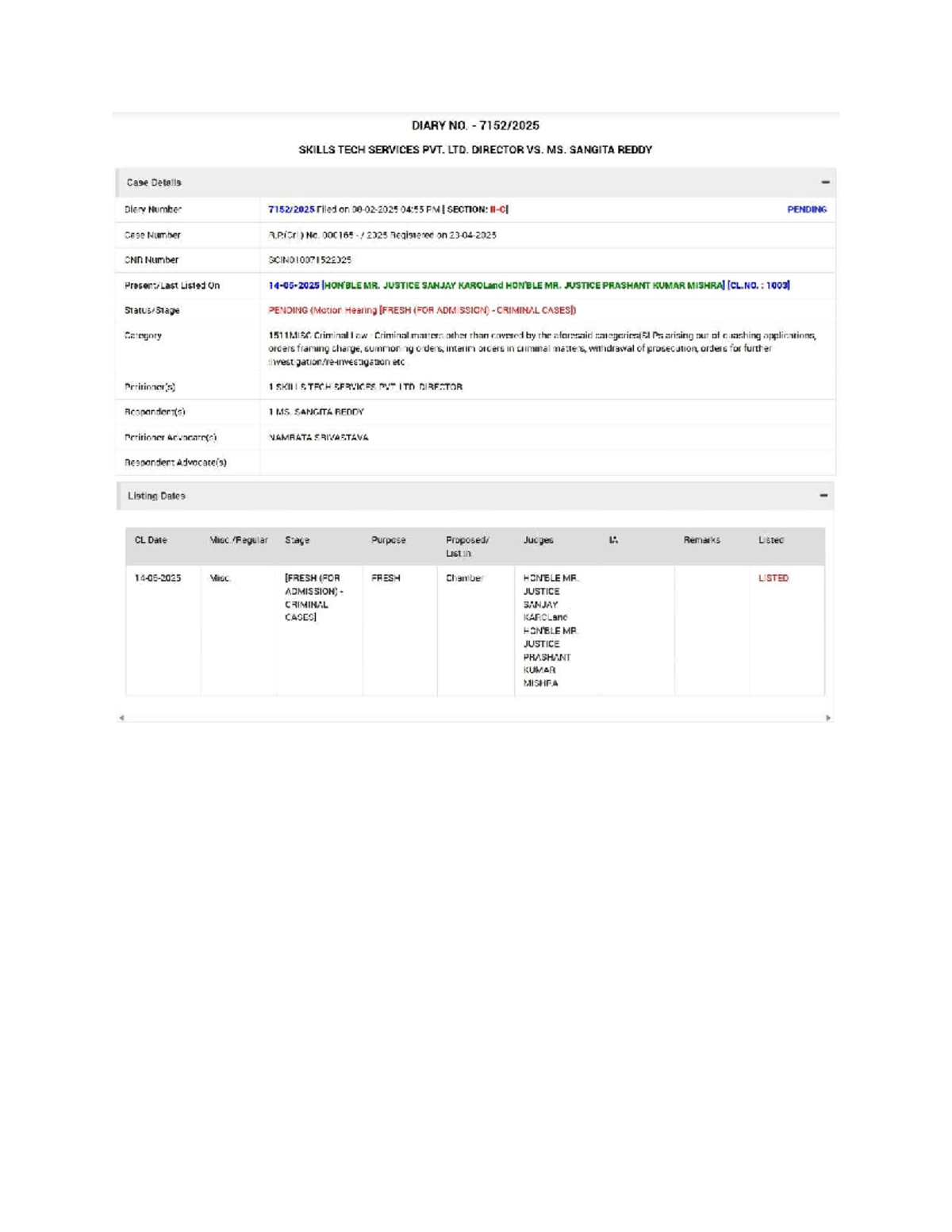 Review Petition (Criminal) No. 2025 in SLP (Crl.) No. 979/2025 ...