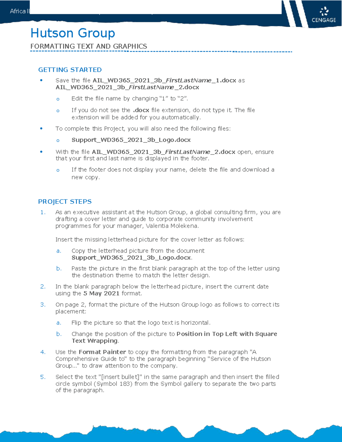 AIL WD365 2021 Module 3: SAM Project 1b Formatting Guide - Studocu