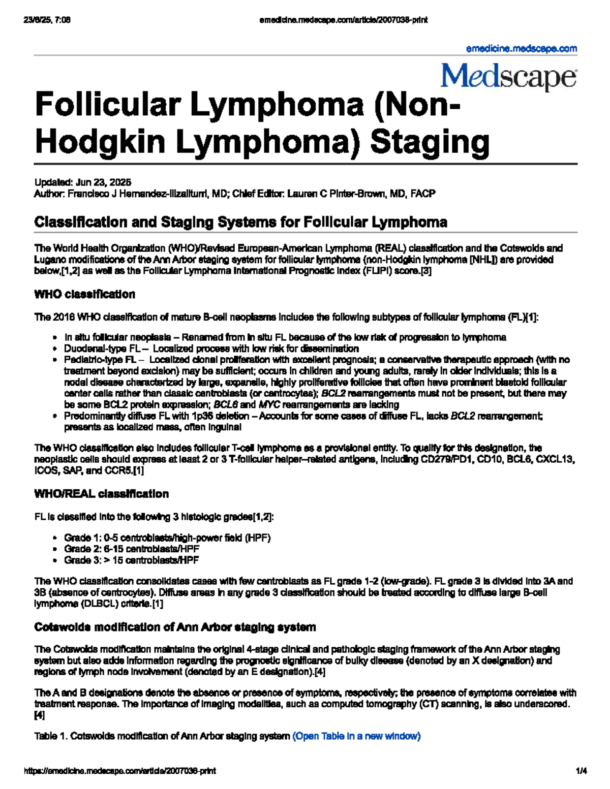 Lugano - Academic Article on Non-Hodgkin Lymphoma Staging - Studocu