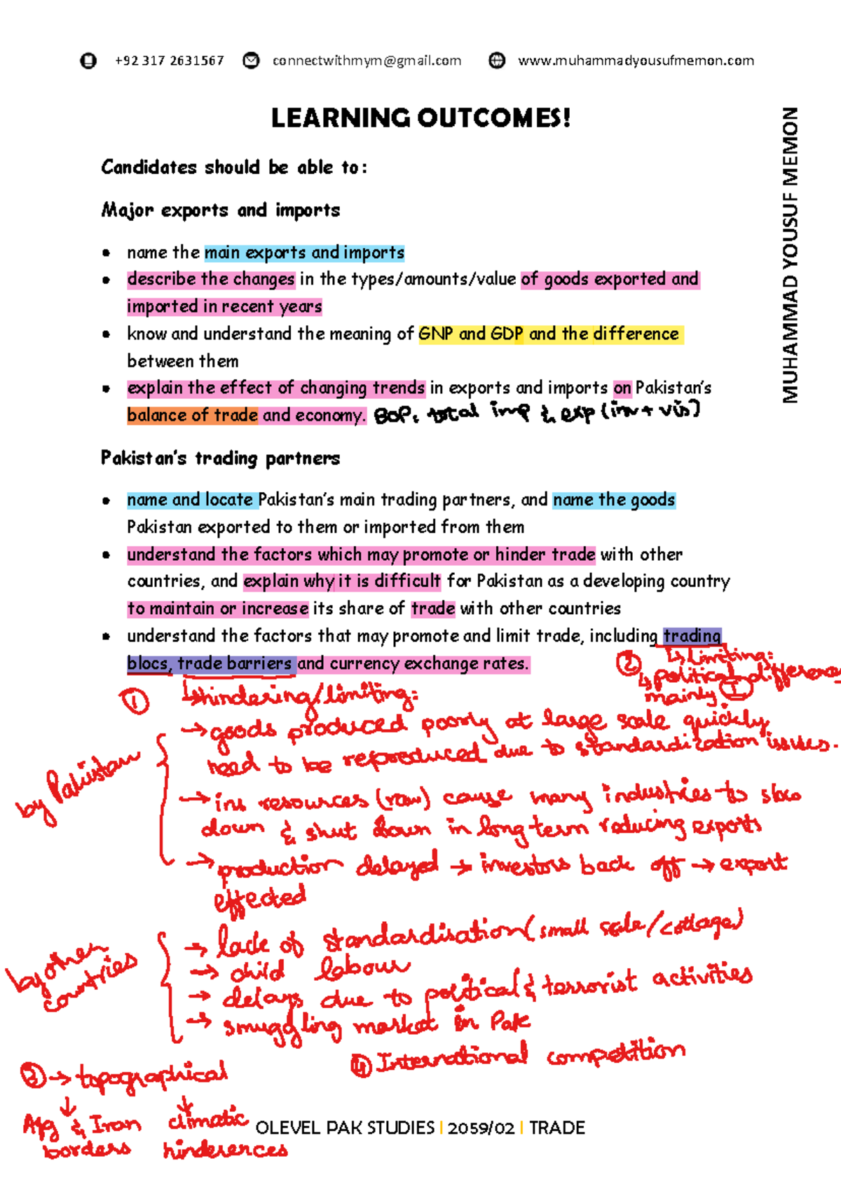 Trade Concepts and Issues: A Comprehensive Overview (Course code: T10 ...