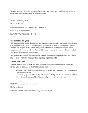 SQL Data Types & Queries for Student Info in D U4 Discussion Forum ...