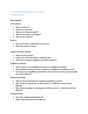 Fundamentals of Neuroscience: Exam 4 Study Guide - Pros: discover more ...