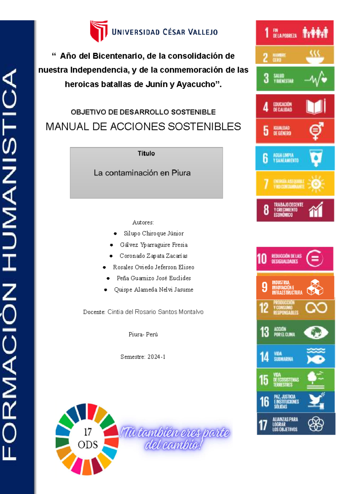 Manual de Acciones Sostenibles ODS: Estrategias para Piura - Studocu