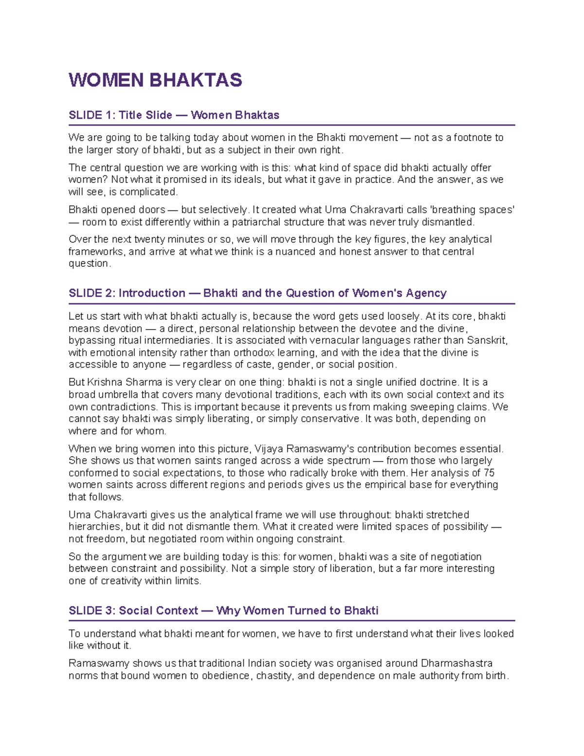 Women Bhaktas in the Bhakti Movement: A Critical Analysis - Studocu
